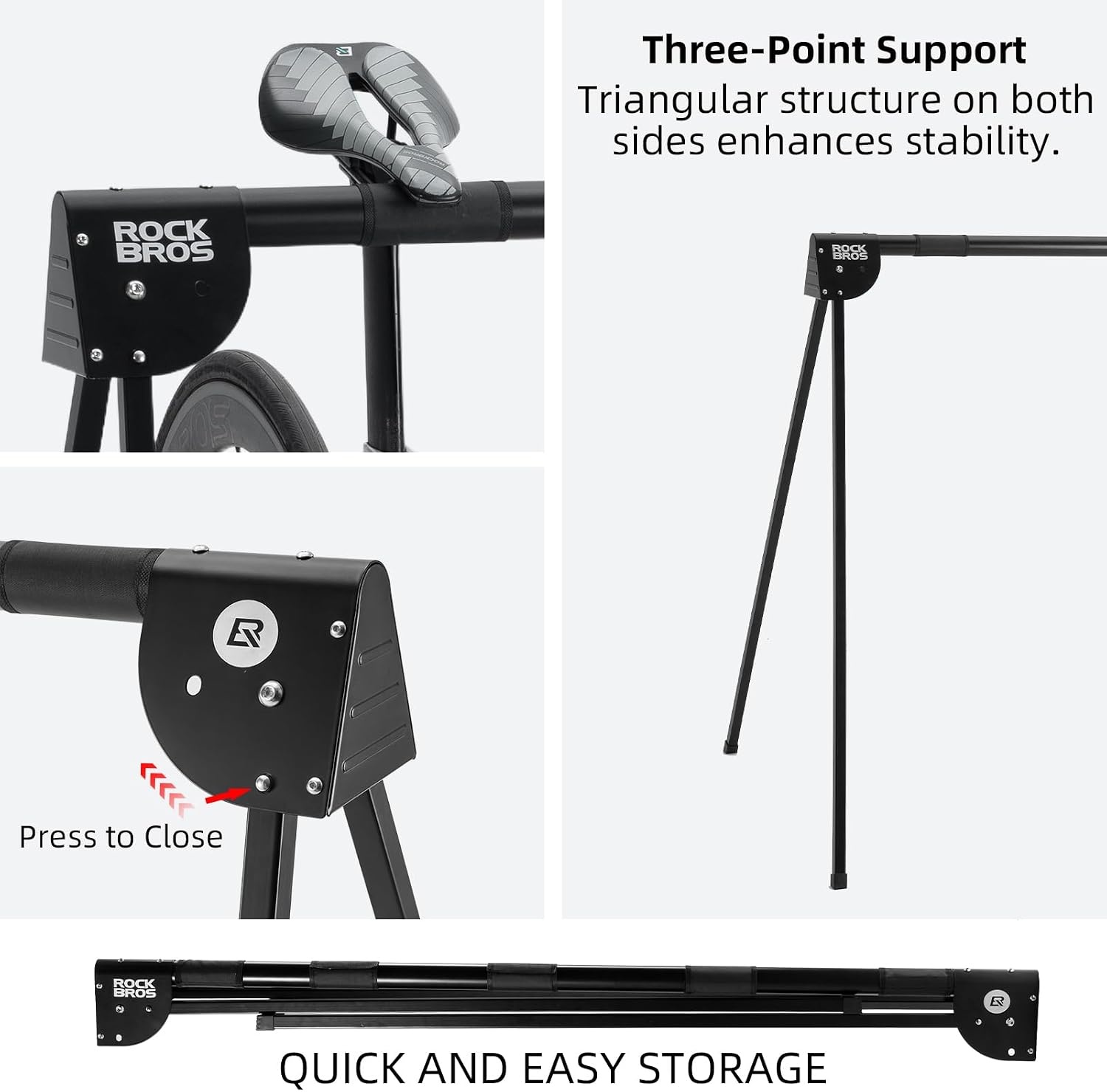 image:imageROCKBROS AFrame 5 Bikes Stand Rack for Parking Mountain Road Hybrid Bike Bike Storage Parking RacksPortable amp FoldableEasy to FoldSave the SpaceIndoorampOutsidefor 3 Bikes