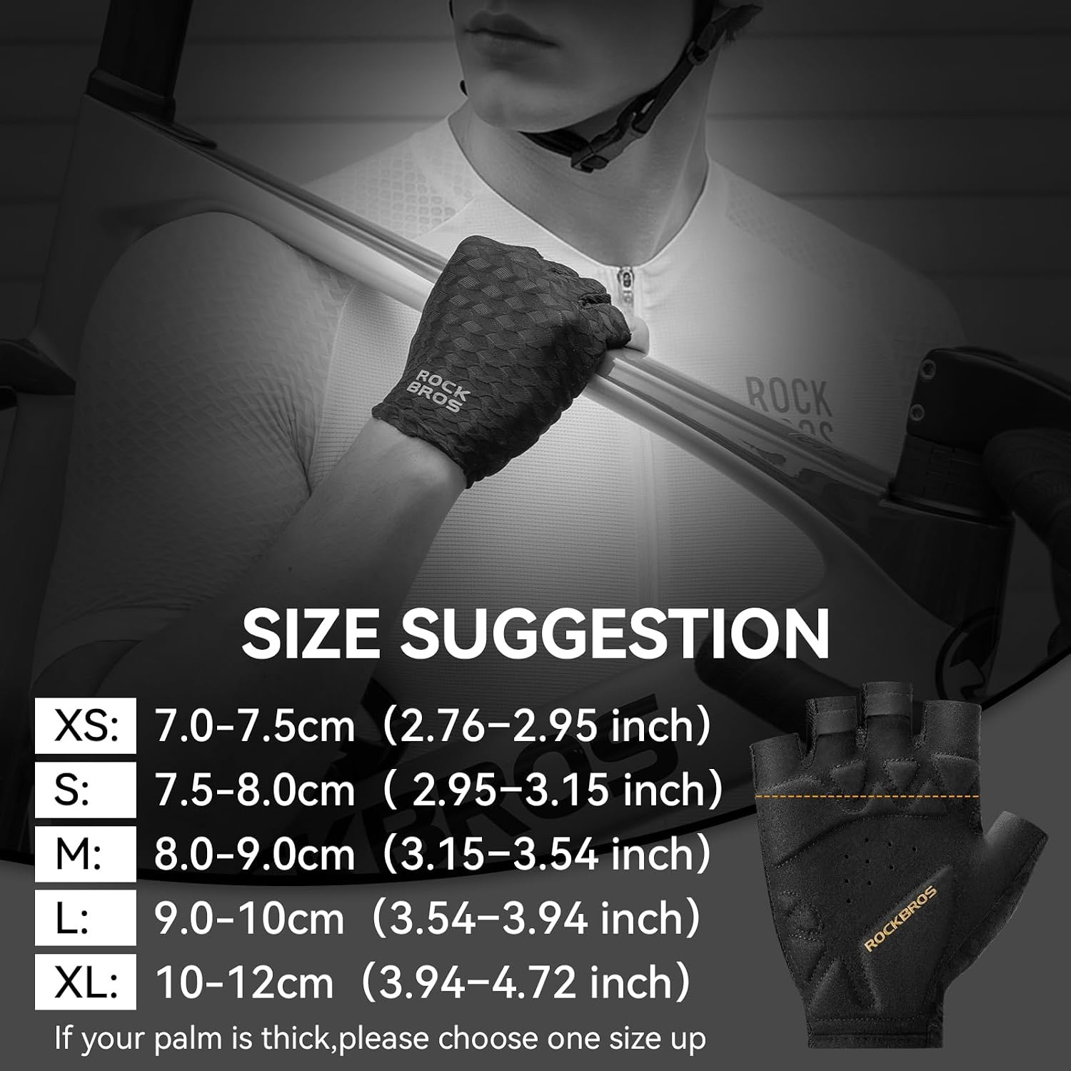 image:imageROCKBROS Bike Cycling Gloves Black Fingerless Bicycle for MenWomen UV Protection MTB amp Road Bike Riding Hiking Gloves for Weight LiftingGymMotorcycleDrivingOutdoor Sportsblack