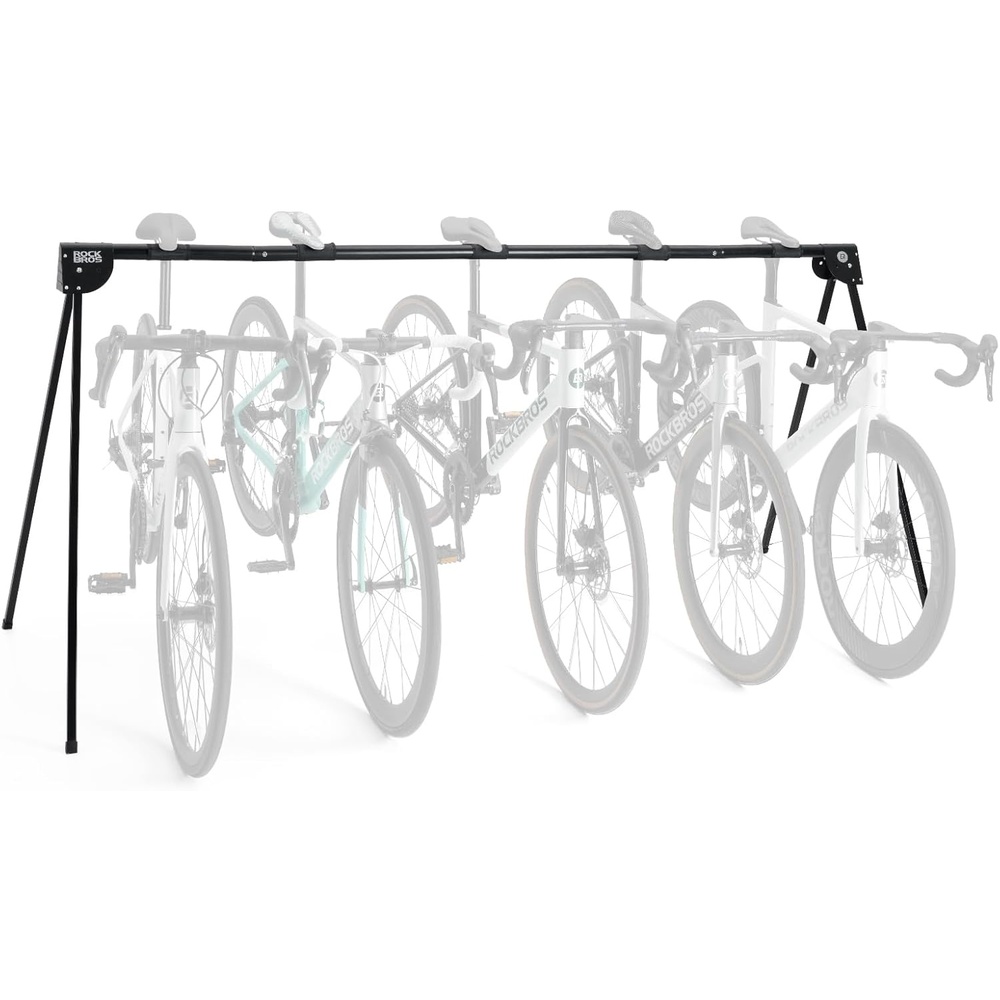 image:imageROCKBROS AFrame 5 Bikes Stand Rack for Parking Mountain Road Hybrid Bike Bike Storage Parking RacksPortable amp FoldableEasy to FoldSave the SpaceIndoorampOutsidefor 5 Bikes
