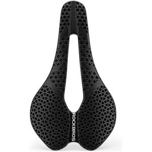 ROCKBROS 3D Printed Bike Saddle,177g-357g Hollow Ventilated Bicycle Seat | Carbon Fiber/Chromoly Rails & Nylon/Carbon Base,Entry Advanced Premium for Road MTB XC Triathlon Racing Cycling(Advanced Black(200g))