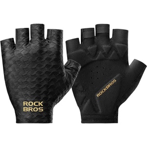 ROCKBROS Bike Cycling Gloves, Black Fingerless Bicycle for Men/Women | UV Protection MTB & Road Bike Riding Hiking Gloves for Weight Lifting/Gym/Motorcycle/Driving/Outdoor Sports(black)