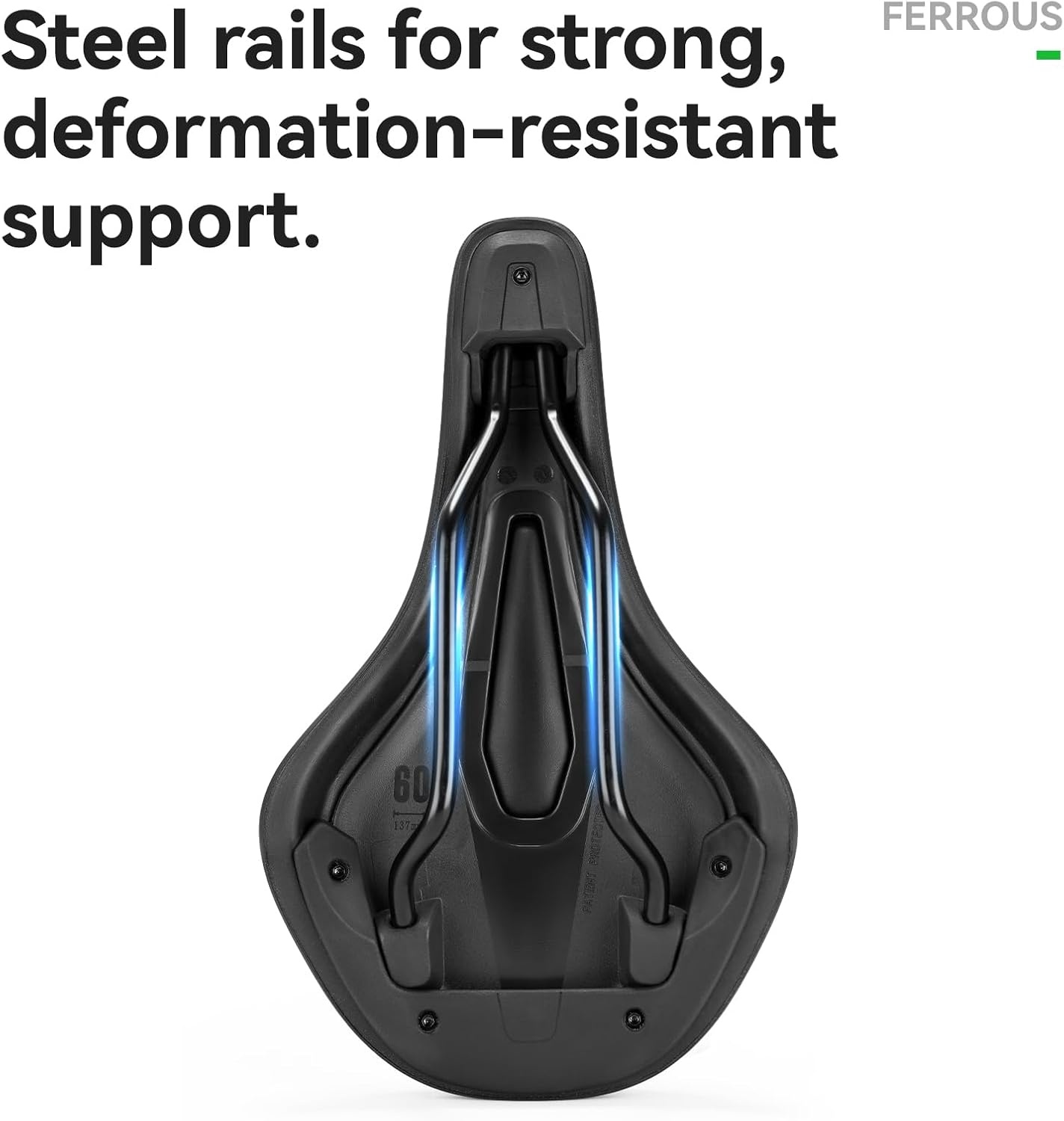 image:imageROCKBROS Bike Seat for Men Women Ergonomic Waterproof Bicycle Saddle Ergonomic shape waterproof antislip PU cover shockabsorbing iron base 076 lb weight 220 lb load and universal fit