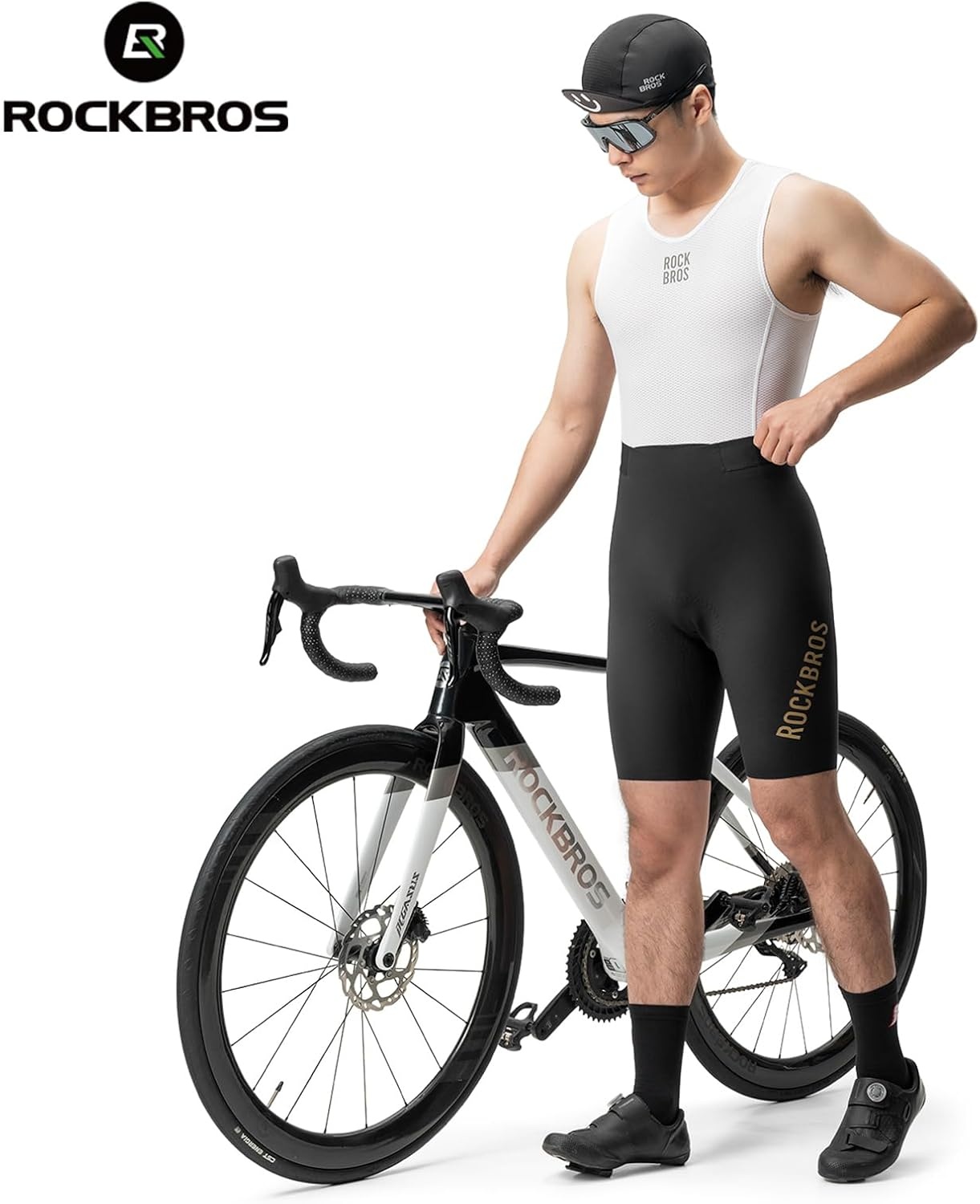 image:imageROCKBROS Mens Padded Bike Shorts 4D Chamois Cycling Compression 4D Chamois Padded Bike Shorts with Breathable Stretch Fabric and Compression Fit for Comfortable Long RidesTaupe Gray