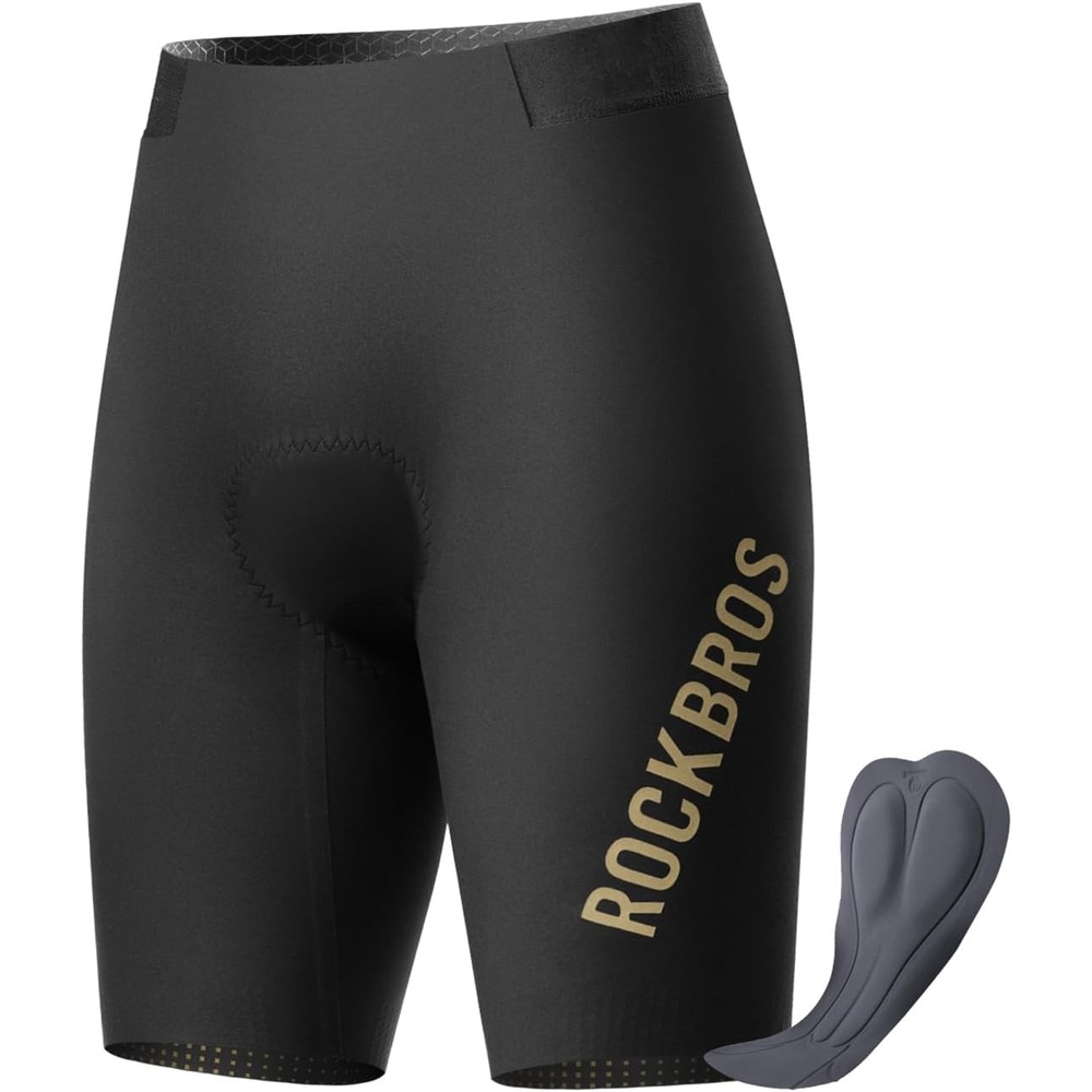 image:imageROCKBROS Mens Padded Bike Shorts 4D Chamois Cycling Compression 4D Chamois Padded Bike Shorts with Breathable Stretch Fabric and Compression Fit for Comfortable Long RidesBlack