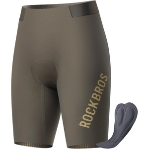 ROCKBROS Men’s Padded Bike Shorts 4D Chamois Cycling Compression | 4D Chamois Padded Bike Shorts with Breathable Stretch Fabric and Compression Fit for Comfortable Long Rides(Taupe Gray)