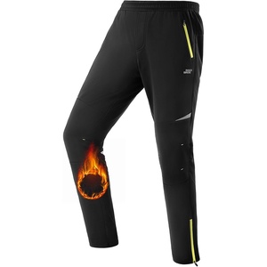 ROCKBROS Men’s Thermal Cycling Pants, Fleece Lined Winter Bike Tights | Windproof Fleece Lining Keeps You Warm, with Zip Pockets, Adjustable Waistband and Ankle Zips for Cycling and Outdoor Use(Black)