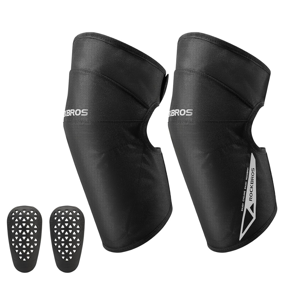 image:imageROCKBROS Motorcycle Knee Pad Winter for Motorcycle Skiing SnowmobileLong Leg Warmer Windproof Knee Warm Pad with EVA ProtectorShortBlack
