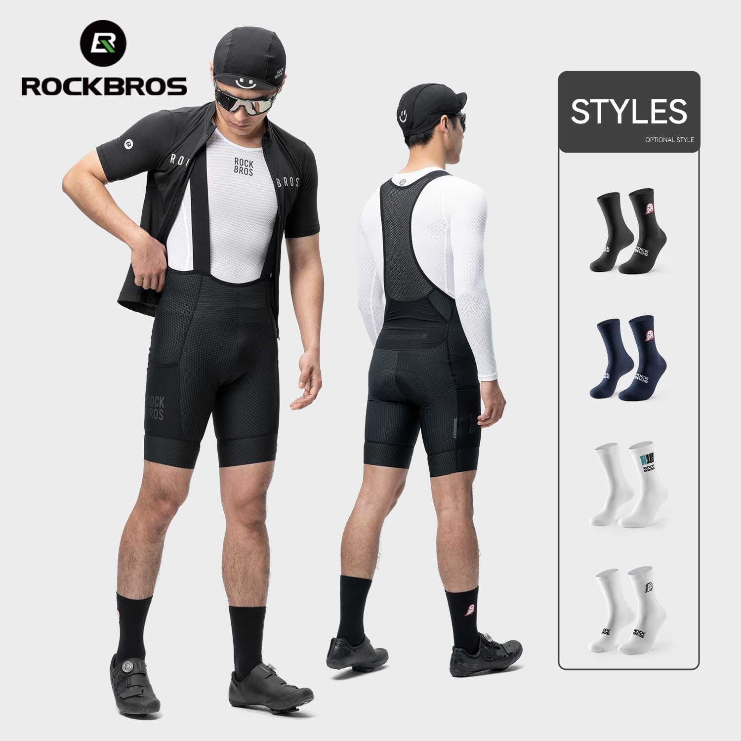 image:imageROCKBROS Aerodynamic Cycling Socks with Wearresistant Heel For Men Women YouthVNS Halloween Series Breathable amp Wicking Athletic Crew SocksBlack