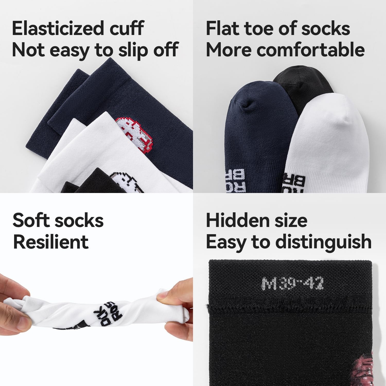 image:imageROCKBROS Aerodynamic Cycling Socks with Wearresistant Heel For Men Women YouthVNS Halloween Series Breathable amp Wicking Athletic Crew SocksWhite