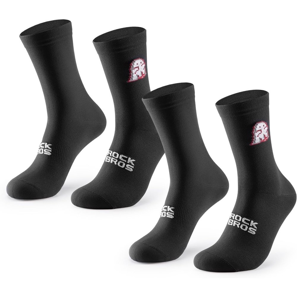 image:imageROCKBROS Aerodynamic Cycling Socks with Wearresistant Heel For Men Women YouthVNS Halloween Series Breathable amp Wicking Athletic Crew Socks2 X Black
