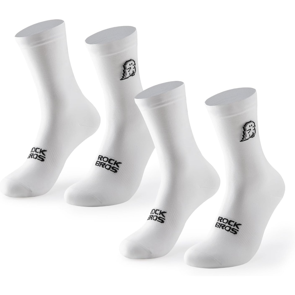 image:imageROCKBROS Aerodynamic Cycling Socks with Wearresistant Heel For Men Women YouthVNS Halloween Series Breathable amp Wicking Athletic Crew Socks2 X White