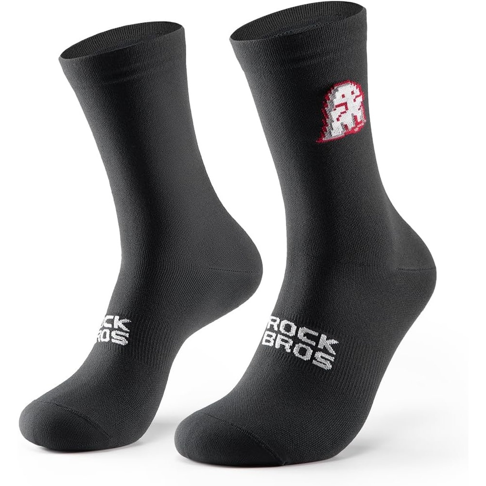 image:imageROCKBROS Aerodynamic Cycling Socks with Wearresistant Heel For Men Women YouthVNS Halloween Series Breathable amp Wicking Athletic Crew SocksBlack
