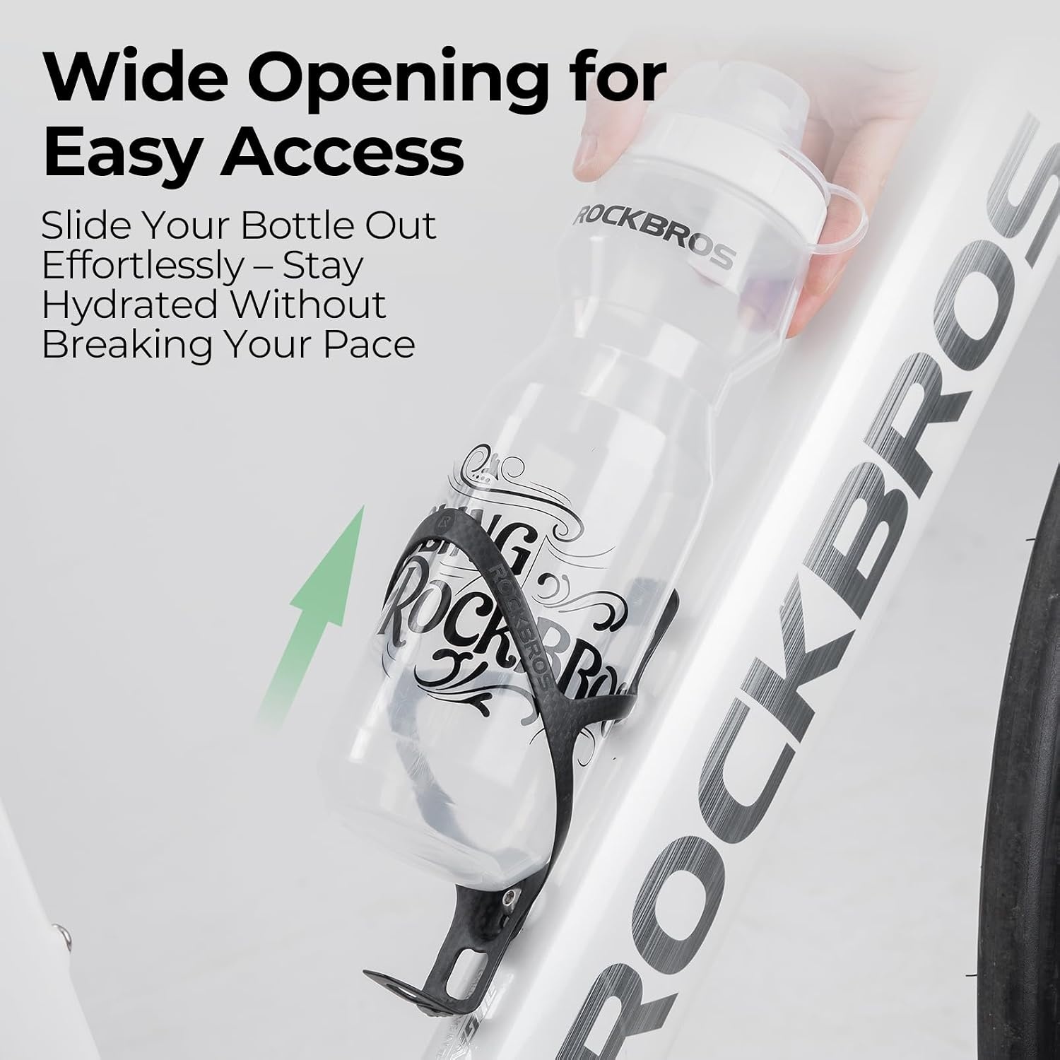 image:imageROCKBROS Carbon Fiber Bike Water Bottle Holder Ultralight Bike Bottle Cage Bicycle Cup Holder Brackets For Mountain amp Road Bikes 360 Secure Grip AntiShake Lightweight 046ozBlack