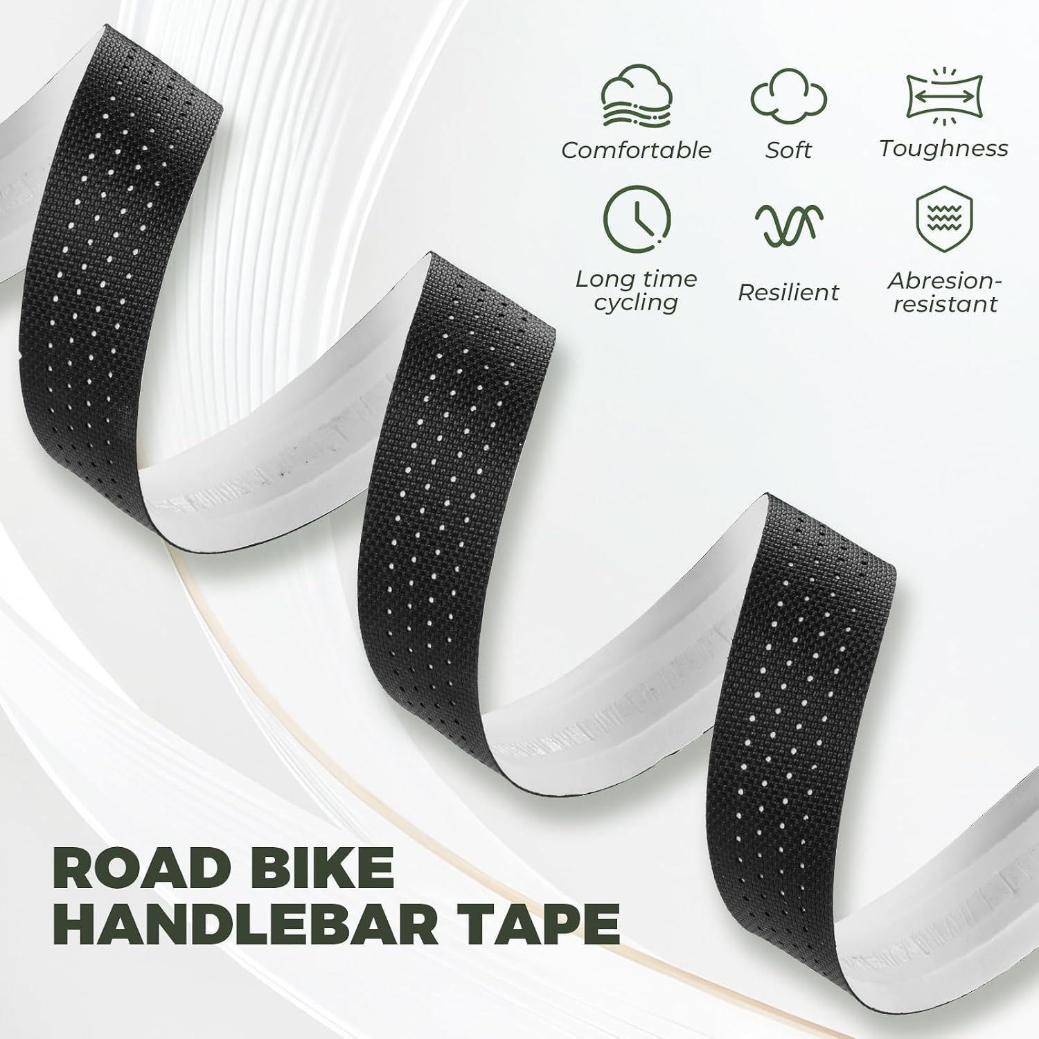 image:imageROCKBROS EVA Road Bike Handlebar Tapes Bicycle Bar Tape Cycling Handle Wraps 2 Rolls Black