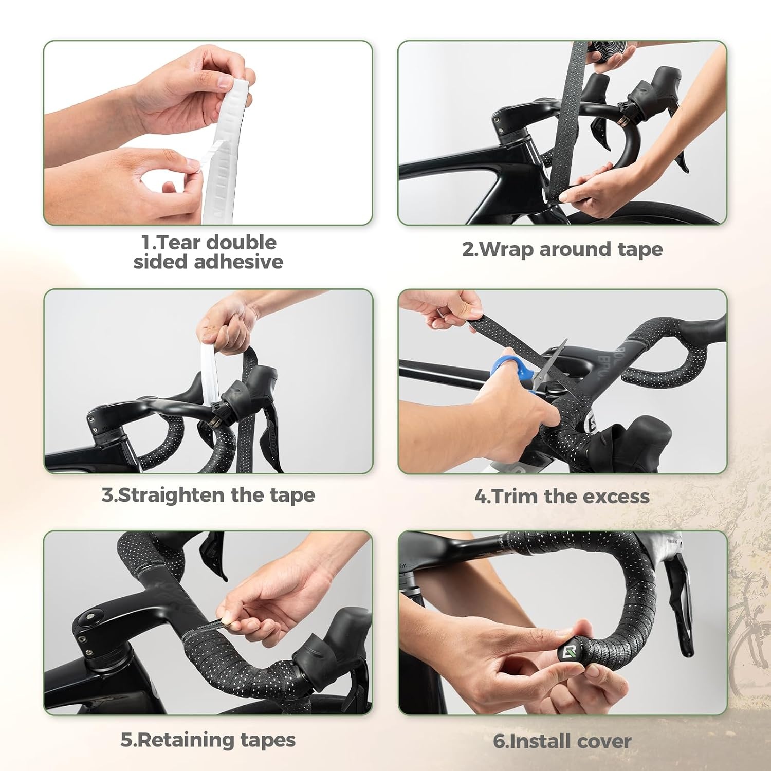 image:imageROCKBROS EVA Road Bike Handlebar Tapes Bicycle Bar Tape Cycling Handle Wraps 2 Rolls Black