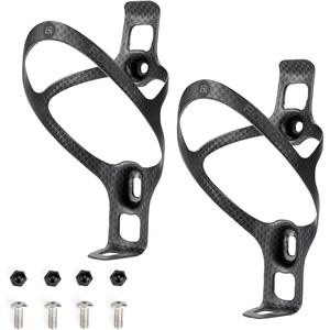 ROCKBROS Carbon Fiber Bike Water Bottle Holder Ultralight Bike Bottle Cage | Bicycle Cup Holder Brackets For Mountain & Road Bikes, 360° Secure Grip , Anti-Shake, Lightweight 0.46oz(Black-2 Pack)