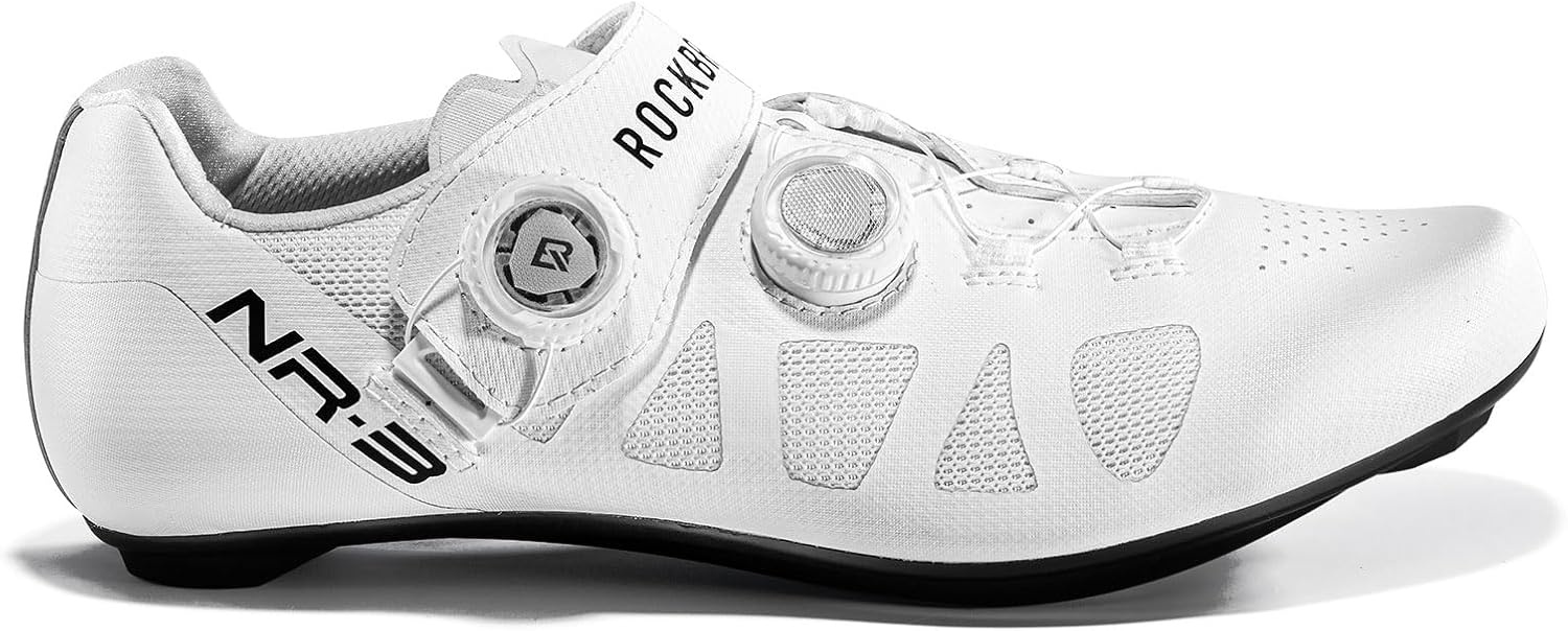 image:imageROCKBROS Cycling Shoes NR3 Clipless Professional with 2 Knob Lock PatentWhite