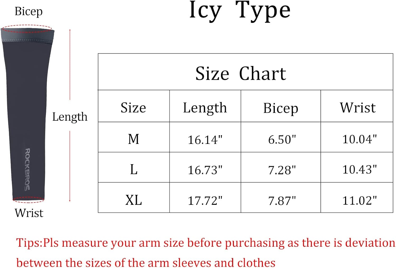 image:imageROCKBROS Sun Protection Arm Sleeves Cooling Running Golf Fishing Arm SleeveGrey