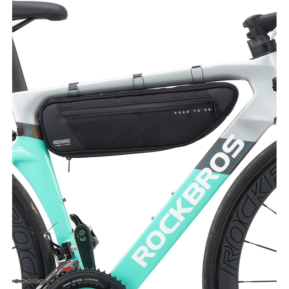 image:imageROCKBROS Bike Frame Bag Bike Bag 2L Waterproof Bike Top Tube Bag Road to Sky Series Bike Bag Fits MountainRoad Bikesblack