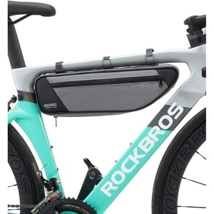 ROCKBROS Bike Frame Bag Bike Bag， 2L Waterproof Bike Top Tube Bag， Road to Sky Series Bike Bag Fits Mountain/Road Bikes(gray)