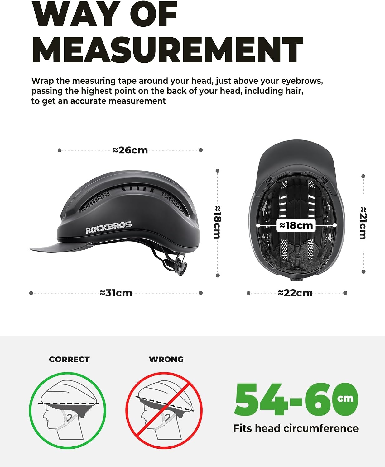 image:imageROCKBROS Bike Helmet for Men amp Women with Sun Visor MultiSport HelmetMatte White Shell Black Base