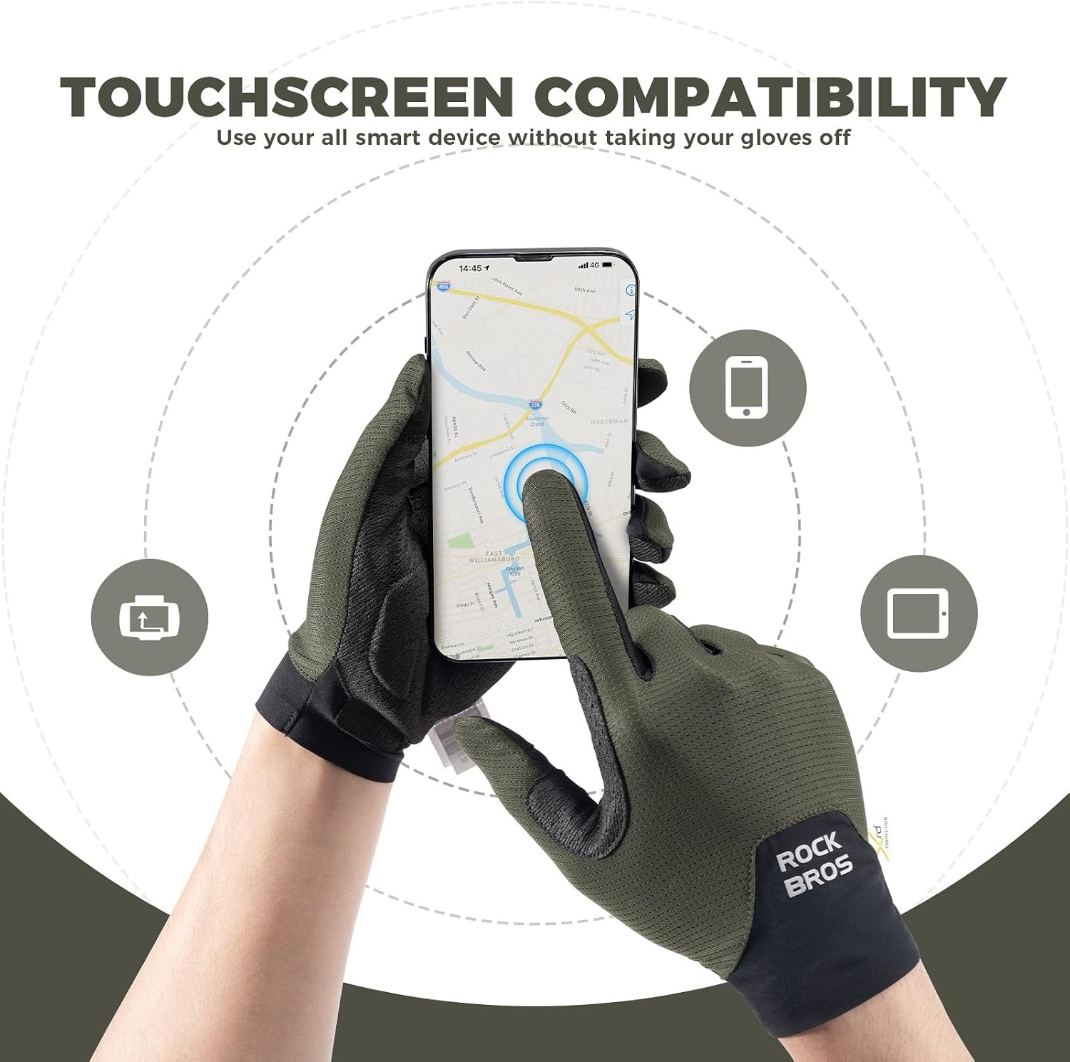 image:imageROCKBROS Cycling Gloves XRD Shock Absorbing Bicycle Riding AntiSlipWhite