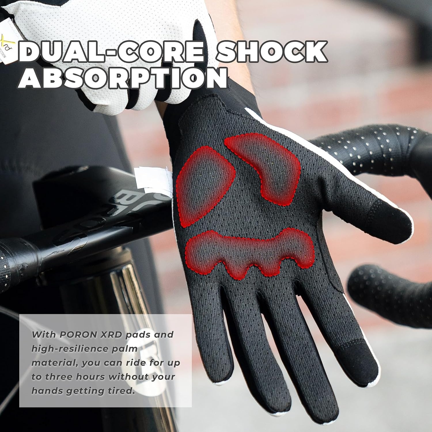 image:imageROCKBROS Cycling Gloves XRD Shock Absorbing Bicycle Riding AntiSlipWhite