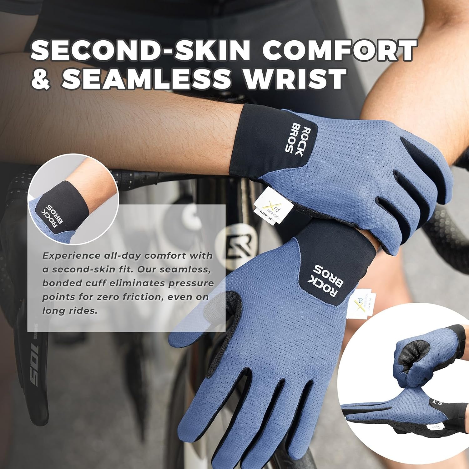 image:imageROCKBROS Cycling Gloves XRD Shock Absorbing Bicycle Riding AntiSlipWhite