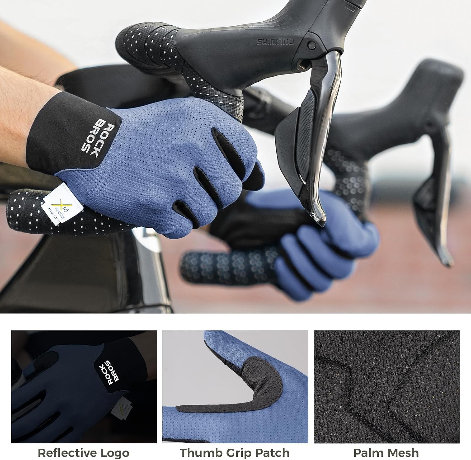 image:imageROCKBROS Cycling Gloves XRD Shock Absorbing Bicycle Riding AntiSlipWhite