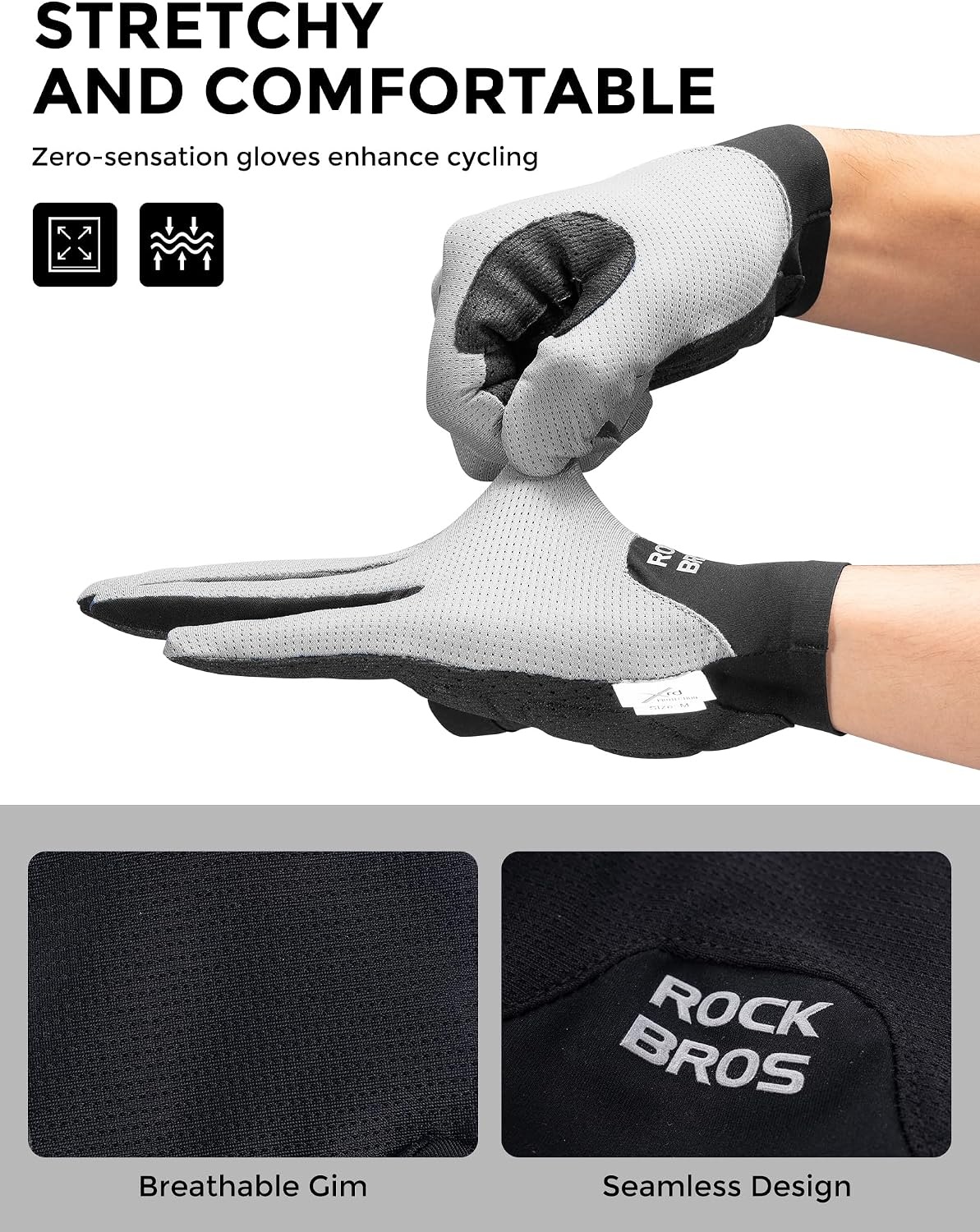 image:imageROCKBROS Cycling Gloves XRD Shock Absorbing Bicycle Riding AntiSlipWhite