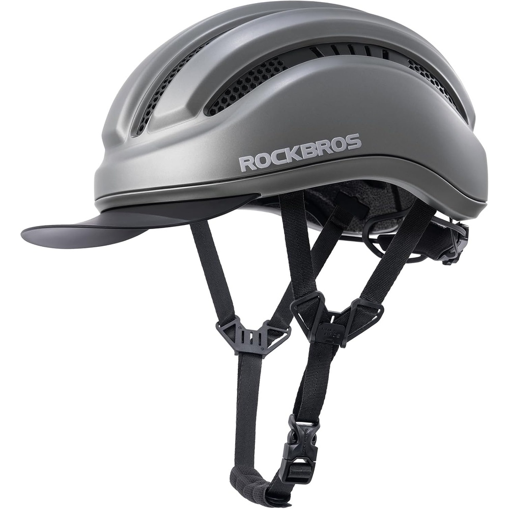 image:imageROCKBROS Bike Helmet for Men amp Women with Sun Visor MultiSport HelmetMatte Black