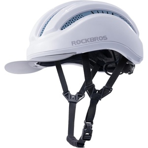 ROCKBROS Bike Helmet for Men & Women with Sun Visor Multi‑Sport Helmet(Glossy Blue White Grey)