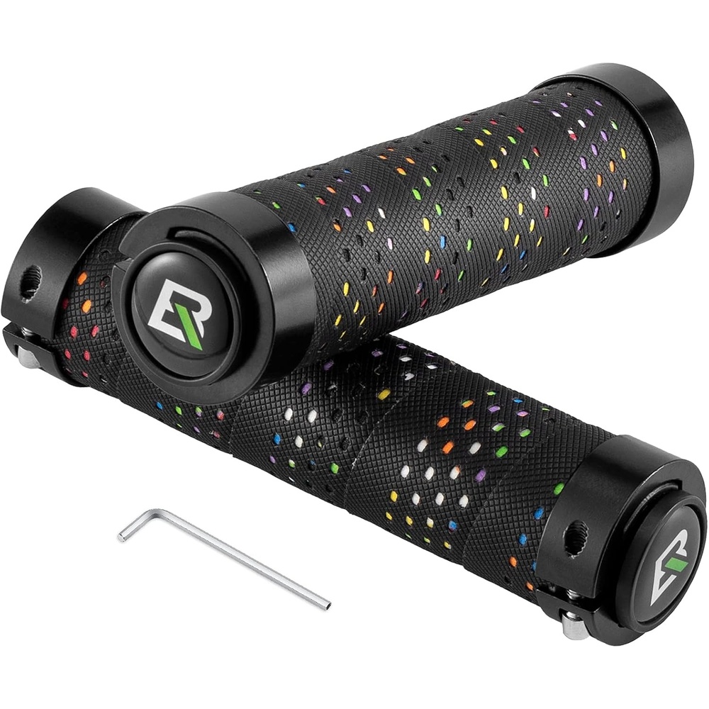 image:imageROCKBROS Soft Bike Handle GripsDouble Lock onRainbow