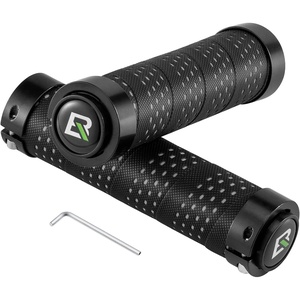 ROCKBROS Soft Bike Handle Grips，Double Lock on(Black)