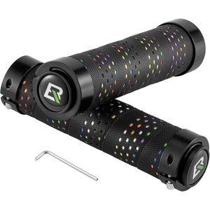 ROCKBROS Soft Bike Handle Grips，Double Lock on(Rainbow)