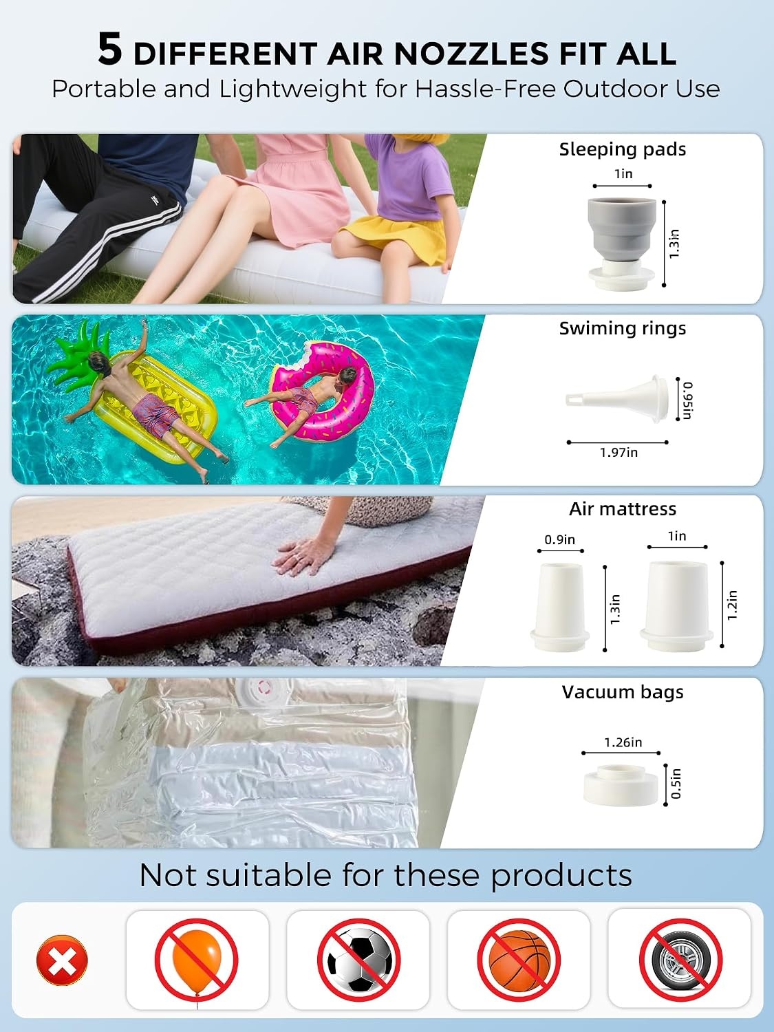 image:imageQunature Portable Air Pump Tiny Pump 30 5kPa for InflatablesBlue