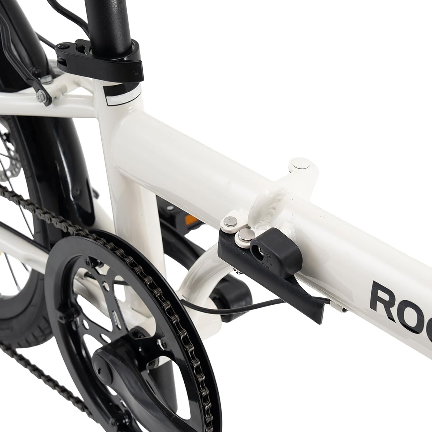 image:imageROCKBROS Folding Bike SKN 20 for Adults 7Speed Commuter City Bicycle with Shimano Drivetrain amp Dual Disc Brakes Compact Foldable Bike with Rear Cargo Rack amp Mudguards Fits Riders 4761Pearl White