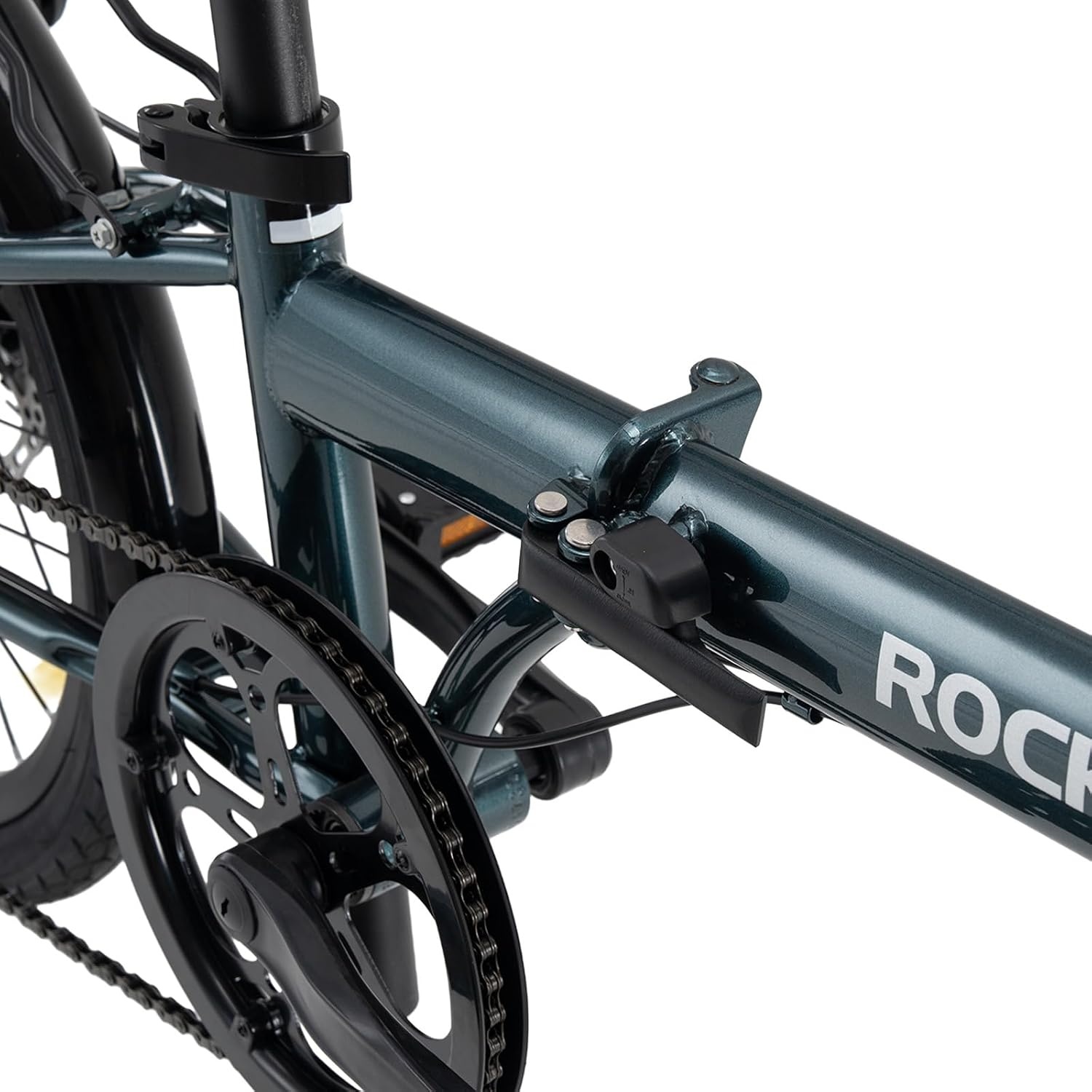 image:imageROCKBROS Folding Bike SKN 20 for Adults 7Speed Commuter City Bicycle with Shimano Drivetrain amp Dual Disc Brakes Compact Foldable Bike with Rear Cargo Rack amp Mudguards Fits Riders 4761Deep Sea Blue