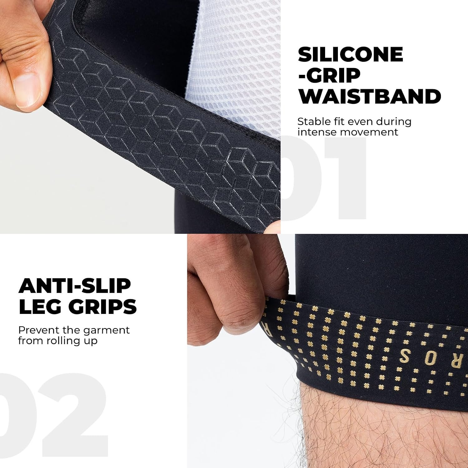 image:imageROCKBROS Mens Padded Bike Shorts 4D Chamois Cycling CompressionTitanium Gray