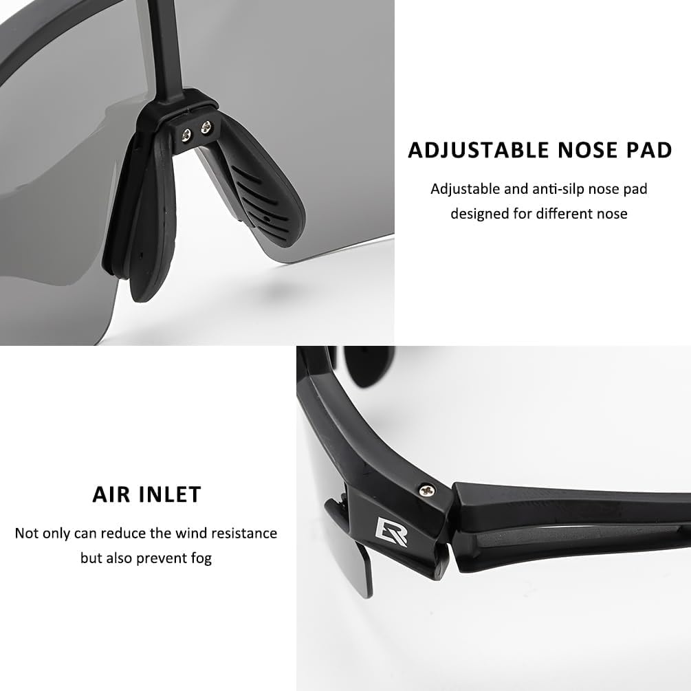 image:imageROCKBROS Polarized Sports Sunglasses AntiGlare HD Cycling Sun GlassesBlack