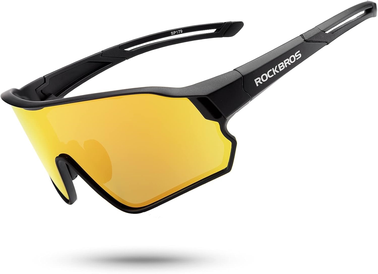 image:imageROCKBROS Polarized Sports Sunglasses AntiGlare HD Cycling Sun GlassesBlack