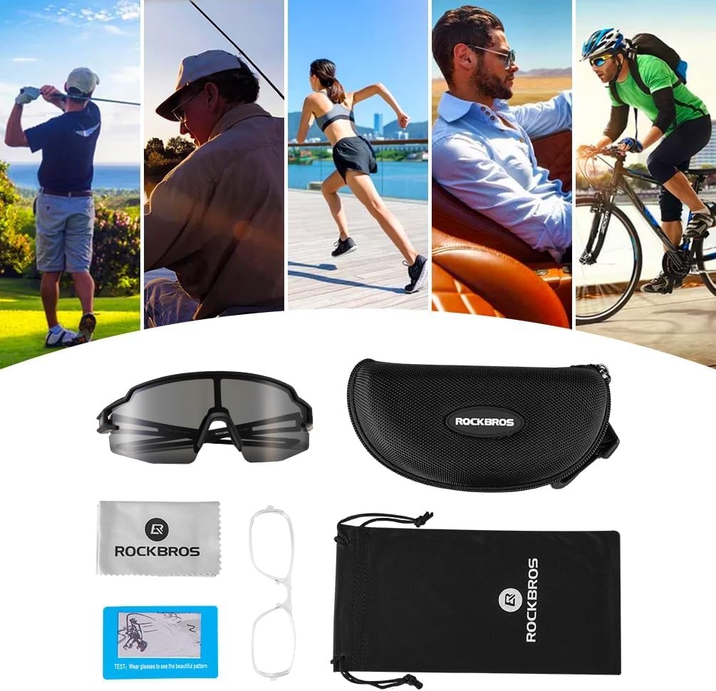 image:imageROCKBROS Polarized Sports Sunglasses AntiGlare HD Cycling Sun GlassesBlack