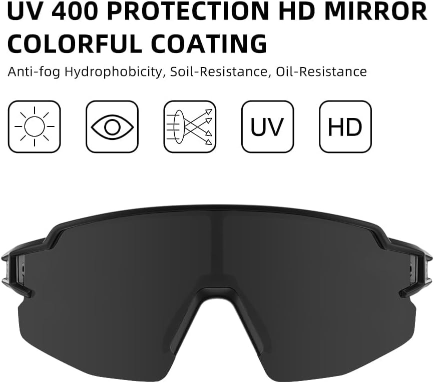 image:imageROCKBROS Polarized Sports Sunglasses AntiGlare HD Cycling Sun GlassesBlack