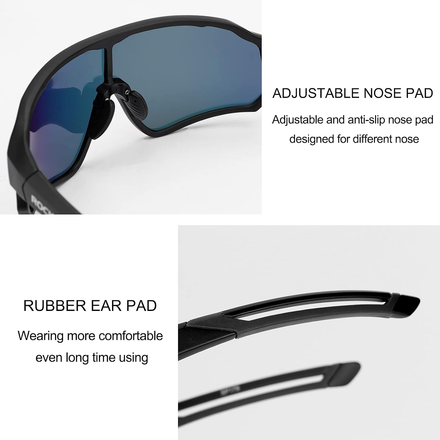 image:imageROCKBROS Polarized Sports Sunglasses AntiGlare HD Cycling Sun GlassesBlack