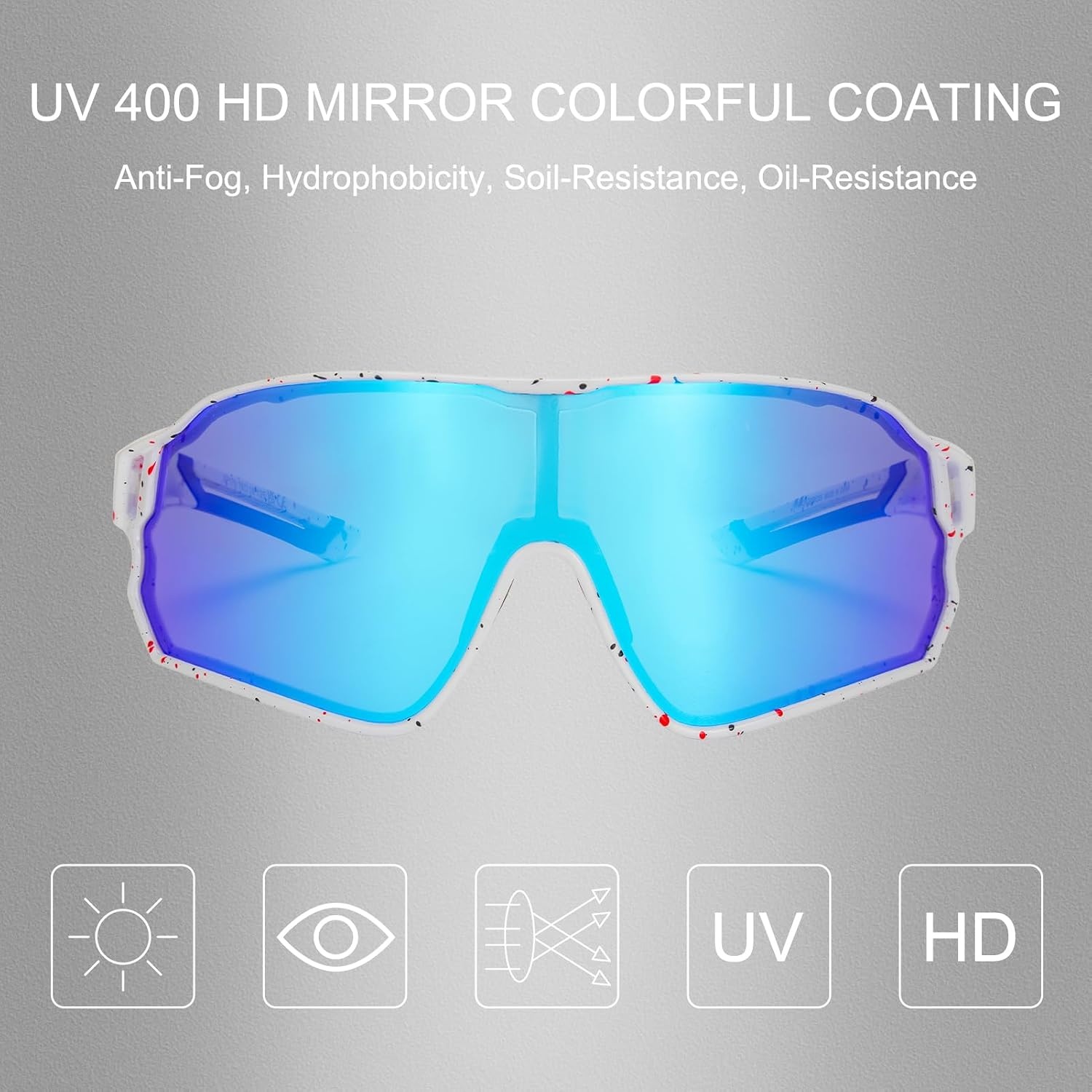 image:imageROCKBROS Polarized Sports Sunglasses AntiGlare HD Cycling Sun GlassesBlue