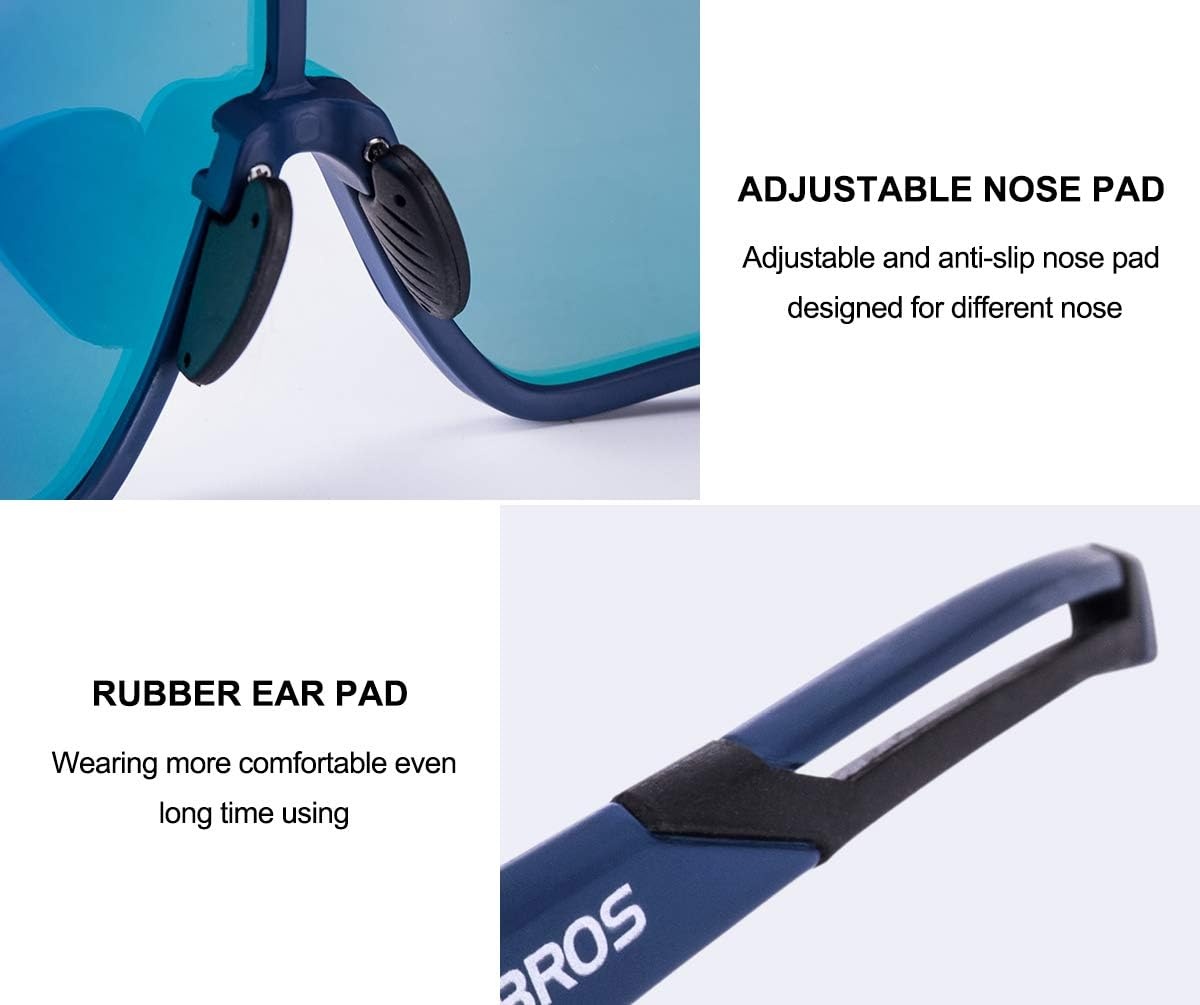 image:imageROCKBROS Polarized Sports Sunglasses AntiGlare HD Cycling Sun GlassesBlue