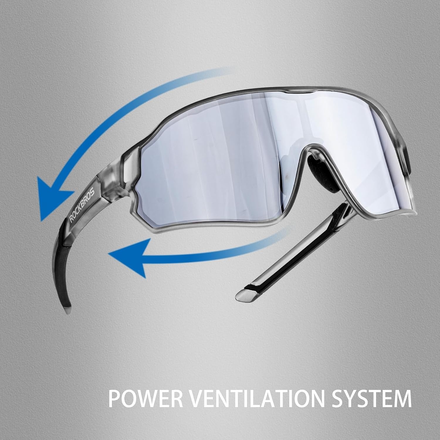 image:imageROCKBROS Polarized Sports Sunglasses AntiGlare HD Cycling Sun GlassesGray Black