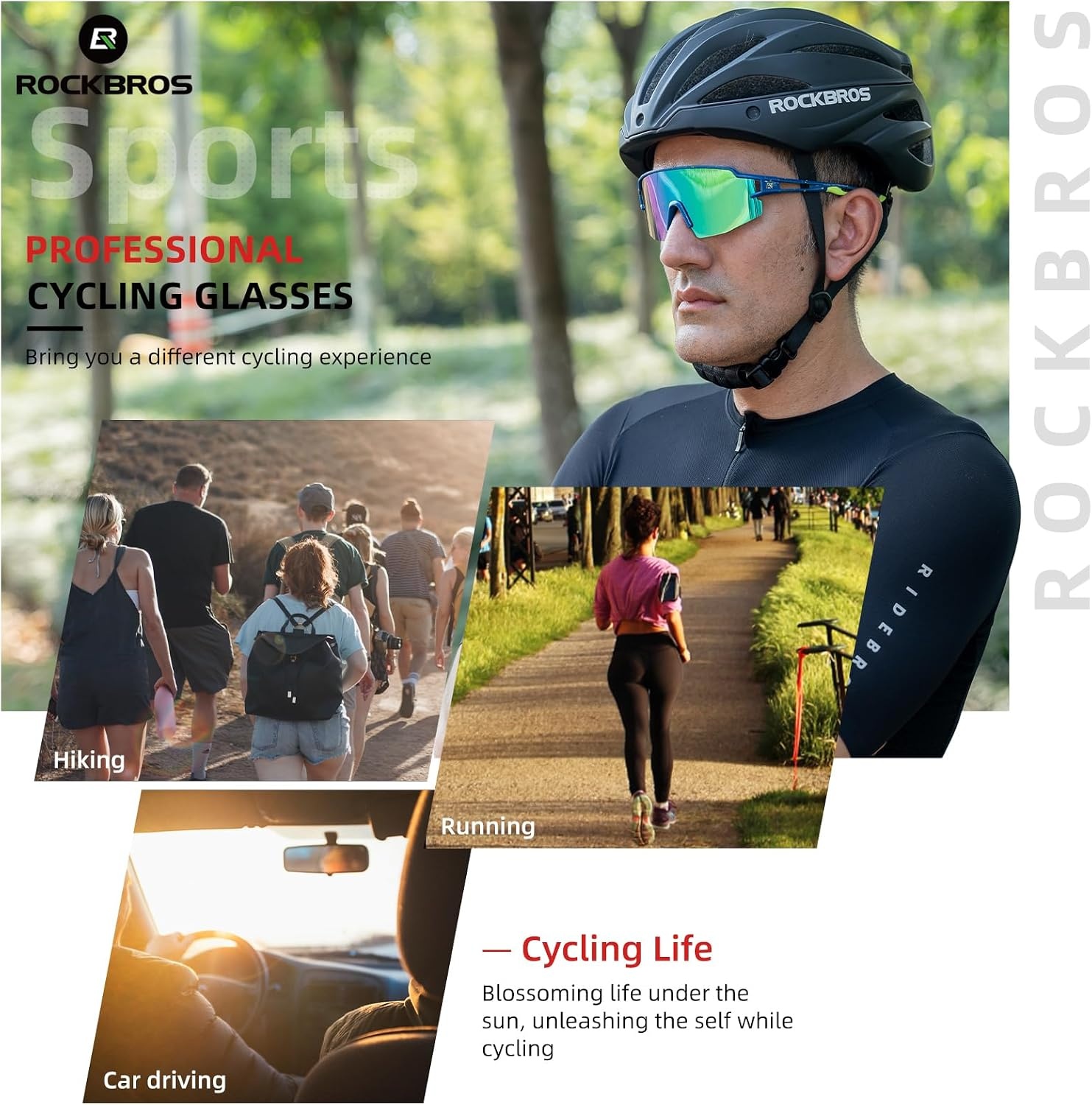 image:imageROCKBROS Polarized Sports Sunglasses AntiGlare HD Cycling Sun GlassesSpotted Blue 2