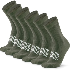 ROCKBROS Cycling Socks for Men Women Bike Socks, Compression Fit, Tall Crew(Green-3 Pairs)