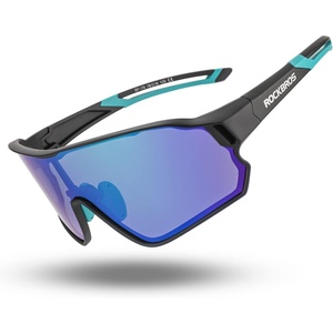 ROCKBROS Polarized Sports Sunglasses Anti-Glare HD Cycling Sun Glasses(Black Green)